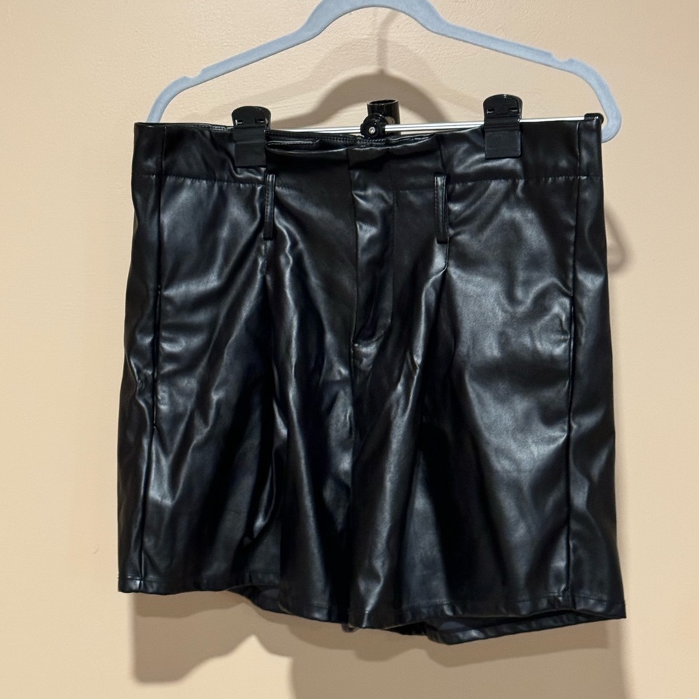 Black Faux Leather paper bag shorts. Gently used, worn 2-3 times.
